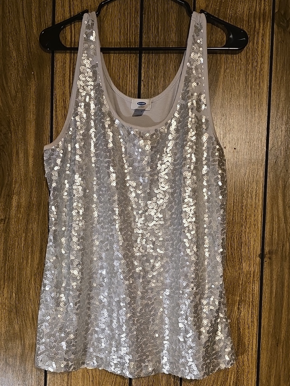 Old Navy Silver Sequin Tank Top
